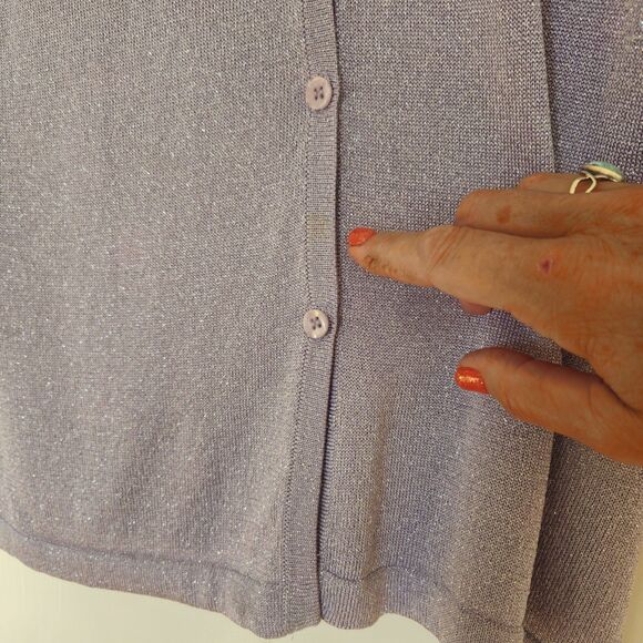 Jones New York Lavender/silver Shimmer Cardigan Womens Med. Classic, Party GUC - Picture 4 of 8